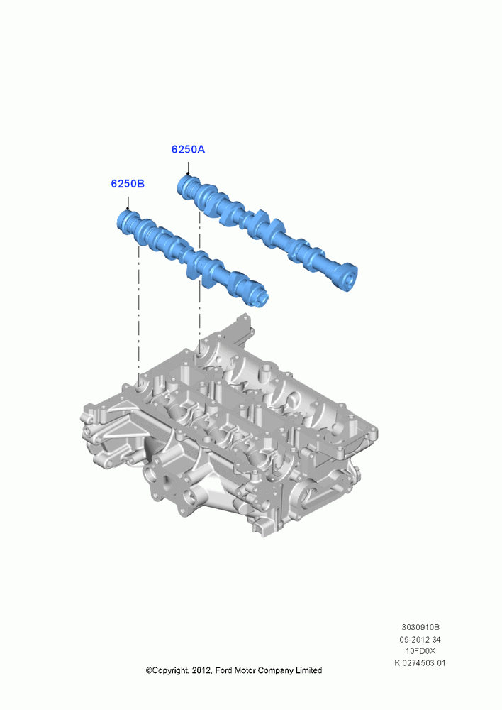Camshaft, 1.0L EcoBoost 120PS/125PS/140PS