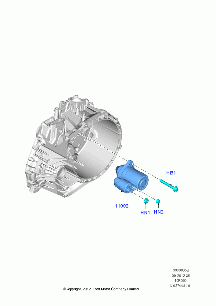 05B - Starter Motor, 1.0L EcoBoost 120PS/125PS/140PS; 14/OCT/2013-01/AUG/2019