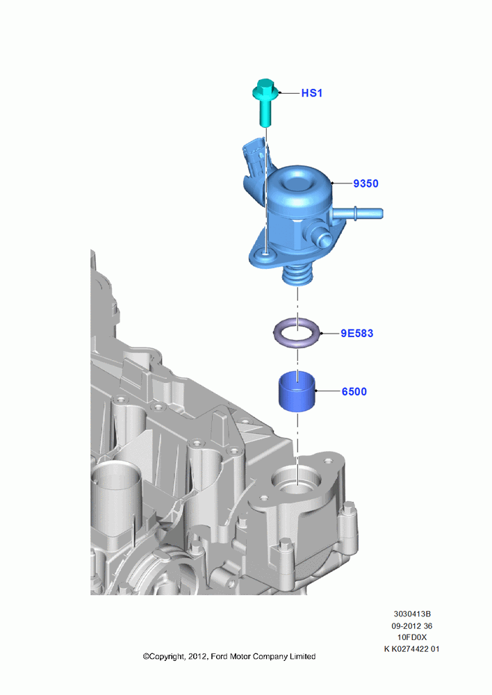 13B - Fuel Injection Pump-Engine Mounted, 1.0L EcoBoost 120PS/125PS/140PS; 29/APR/2013-01/AUG/2019