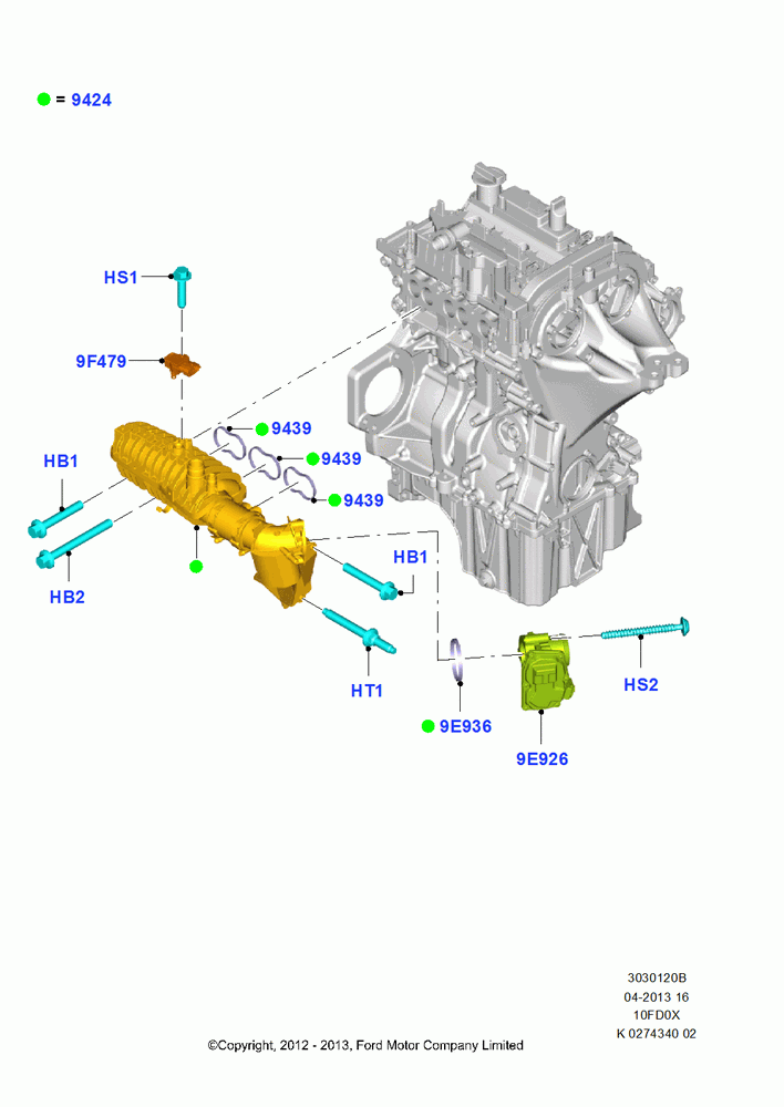 20B - Intake Manifold, 1.0L EcoBoost 120PS/125PS/140PS; 29/APR/2013-01/AUG/2019