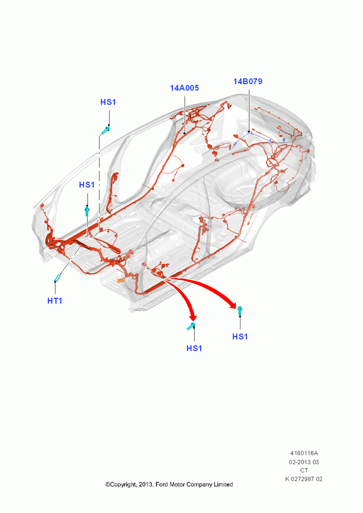 16A - Wiring - Body And Roof Console, 4 Door Sedan, Floor; 29/APR/2013-01/AUG/2019