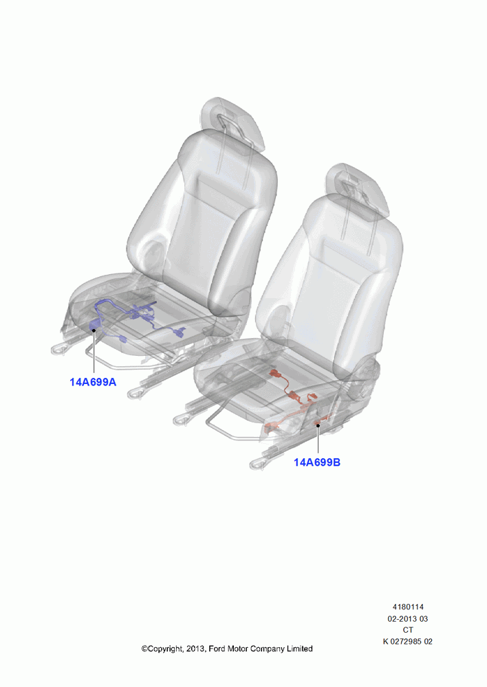 14 - Wiring - Seats; 29/APR/2013-01/AUG/2019