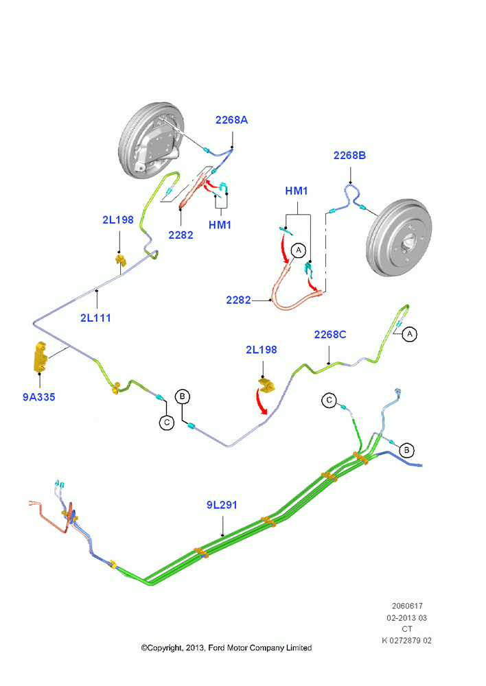 17A - REAR BRAKE LINES, With Front Disc-Brake/Rr Drum Brake; 29/APR/2013-01/AUG/2019