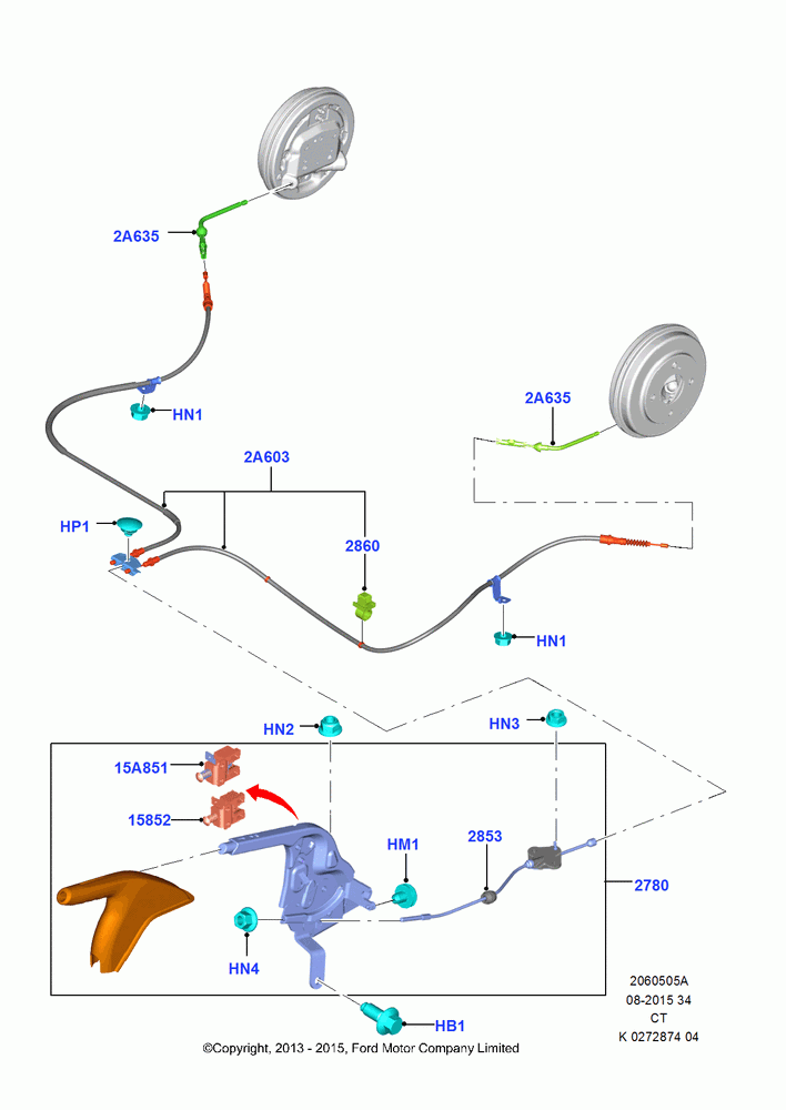 05A - Parking Brake, With Front Disc-Brake/Rr Drum Brake; 29/APR/2013-01/AUG/2019