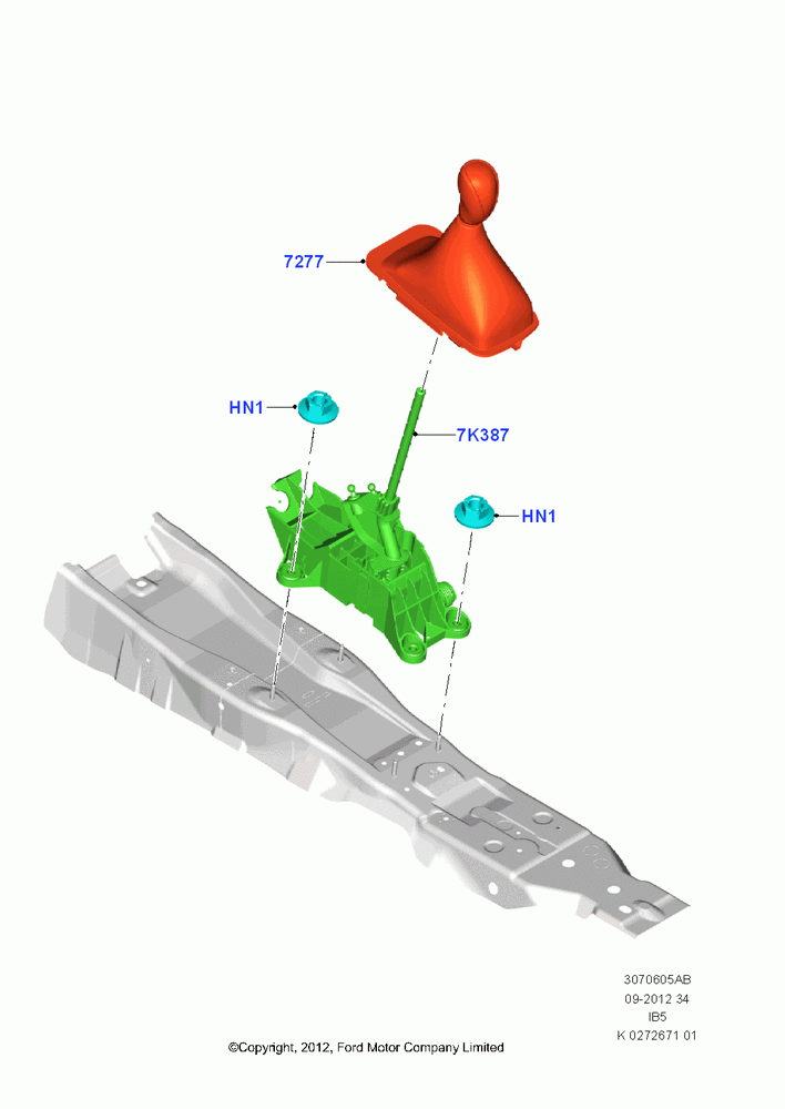 05AB - Gear Change Lever - Manual Trans, B5/IB5; 29/APR/2013-01/AUG/2019