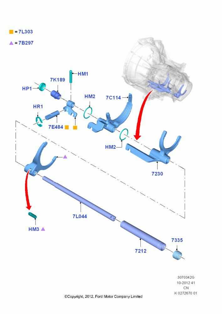 42G - Manual Transaxle Selector Forks, B5/IB5; 29/APR/2013-01/AUG/2019