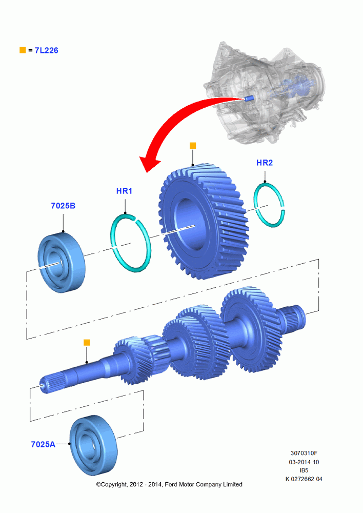10F - Input Shaft, Gear Sets & Bearings, 1.6L TIVCT PFI Sigma, B5/IB5; 29/APR/2013-01/AUG/2019