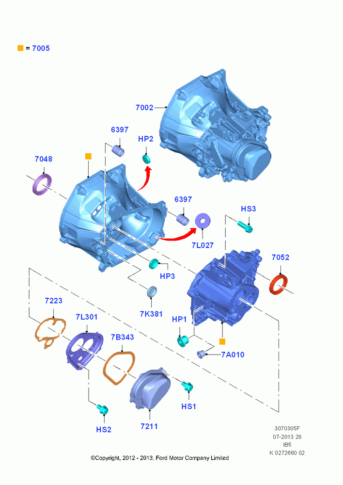 05F - Manual Transmission and Case, B5/IB5; 29/APR/2013-01/AUG/2019