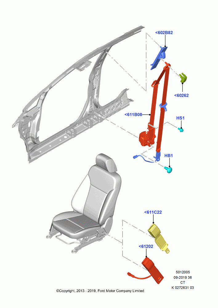 05 - Front Seat Belts; 29/APR/2013-01/AUG/2019