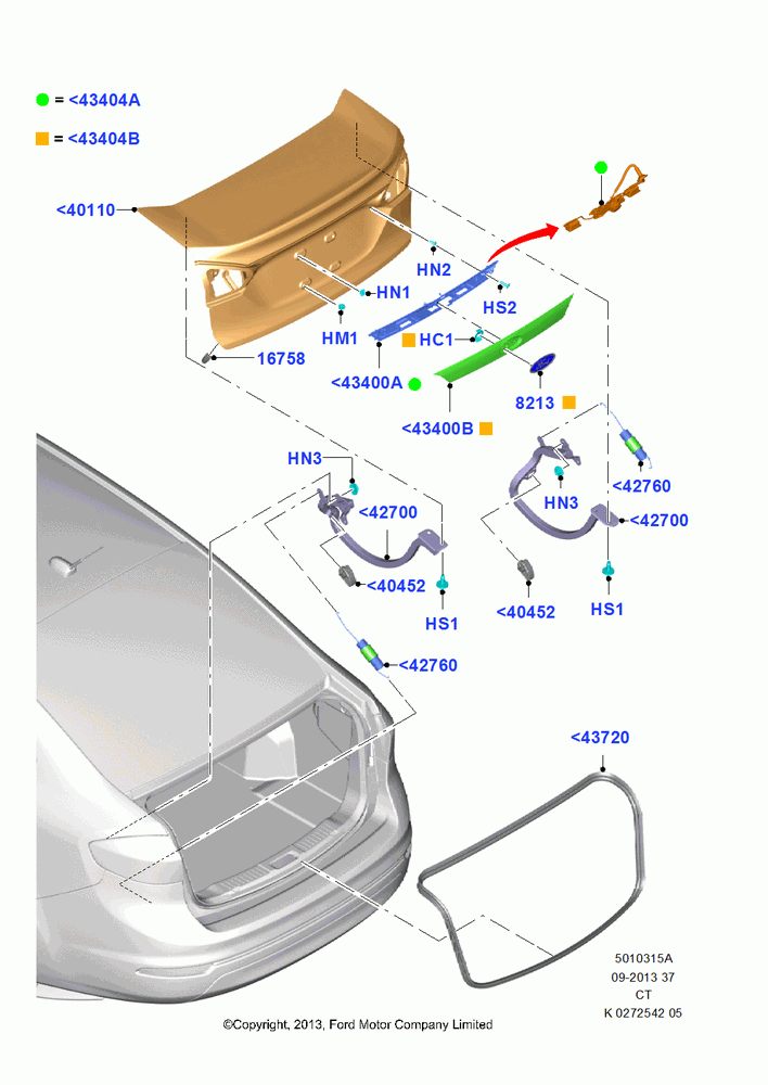 15A - Luggage Compartment Door, 4 Door Sedan; 29/APR/2013-01/AUG/2019
