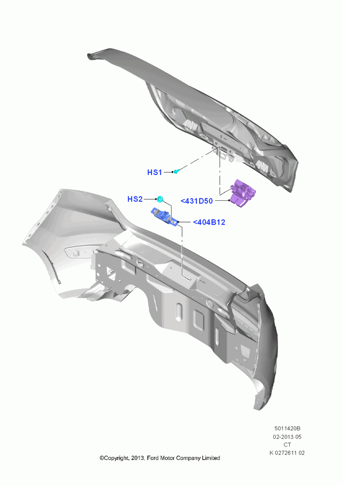 20B - Luggage Compt/Tailgte Lock Controls, 5 Door Sedan; 29/APR/2013-01/AUG/2019