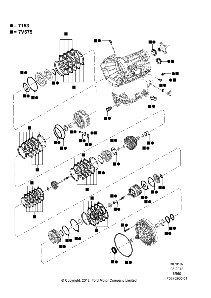 07A - Automatic Transmission Gasket Kits, 6 Speed Automatic Trans (6R80); 22/MAR/2010-27/JUN/2014