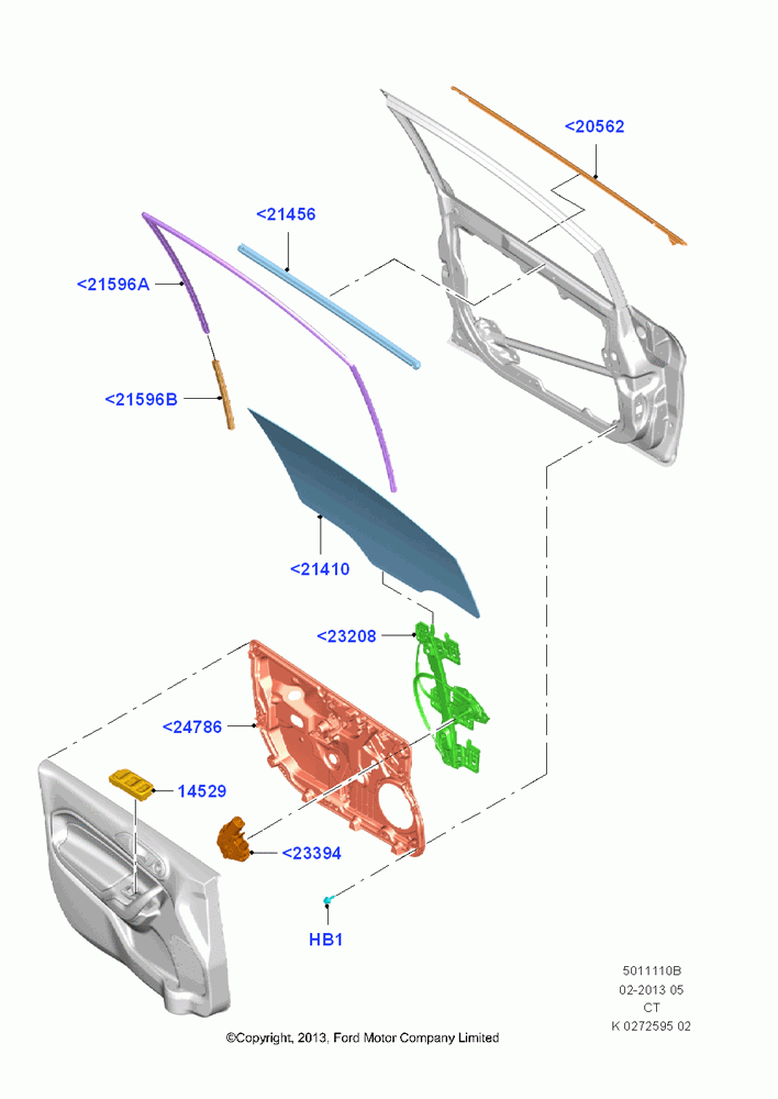 10B - Front Door Glass & Window Controls, Pwr Fr Window 1 Touch Up/Dwn-Driver; 29/APR/2013-01/AUG/2019