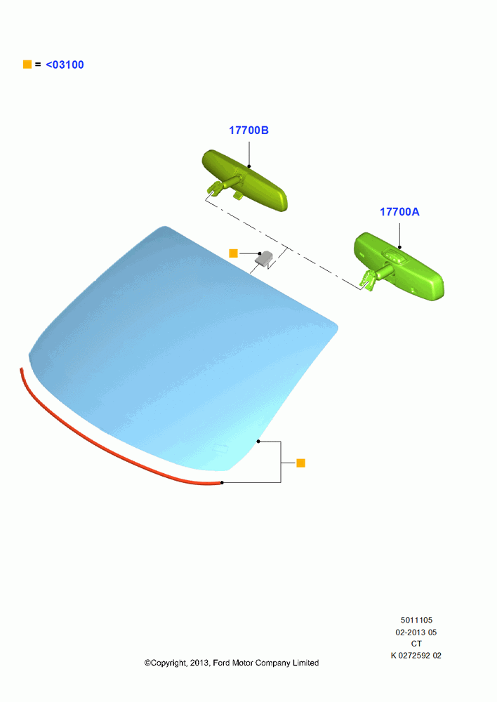 05 - Windshield/Inside Rear View Mirror; 29/APR/2013-01/AUG/2019