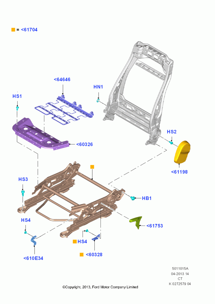 15A - Front Seat Base, Driver Seat; 29/APR/2013-01/AUG/2019