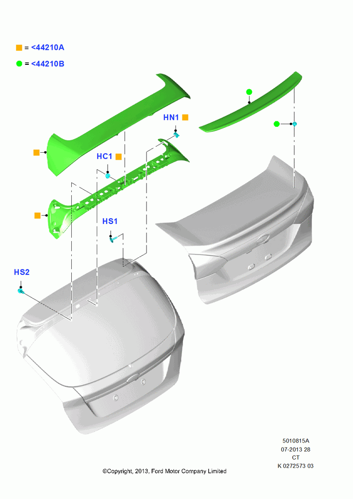 15A - Spoiler and Related Parts, With Rear Spoiler; 29/APR/2013-01/AUG/2019