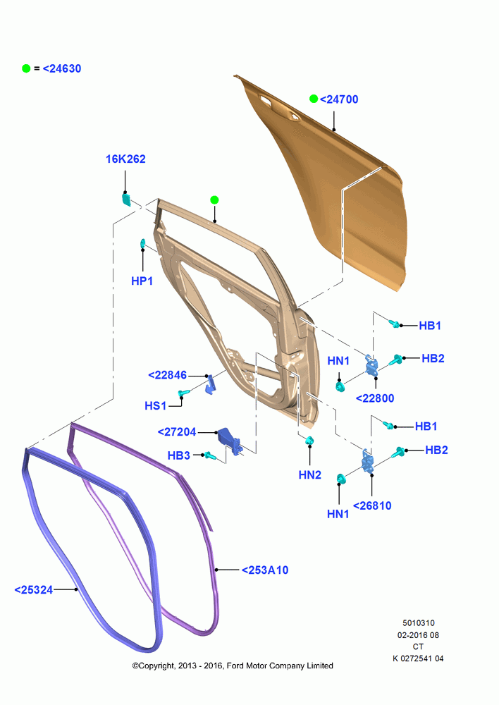 10 - Rear Doors, Hinges & Weatherstrips; 29/APR/2013-01/AUG/2019