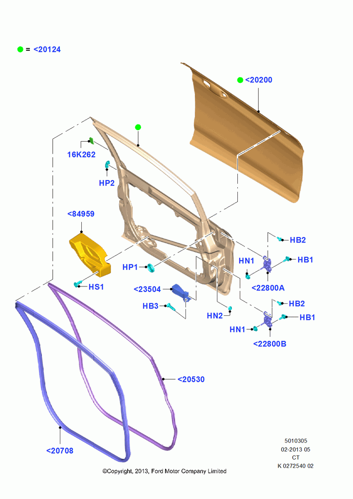 05 - Front Doors, Hinges & Weatherstrips; 29/APR/2013-01/AUG/2019
