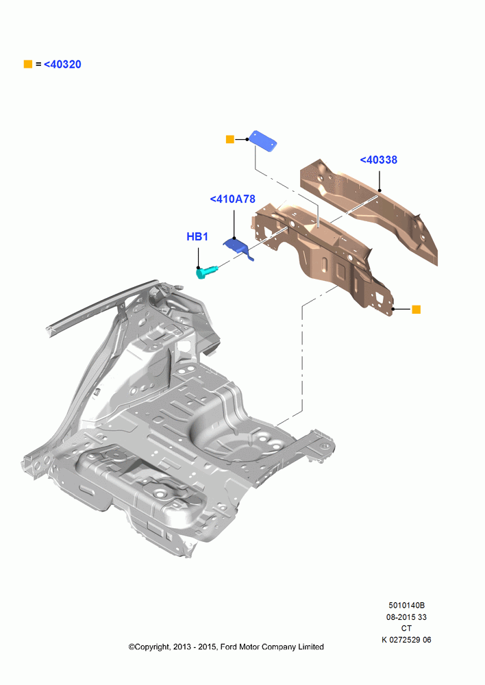 40B - Rear Panels and Rear Package Tray, 5 Door Sedan; 29/APR/2013-01/AUG/2019