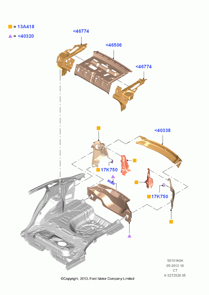 40A - Rear Panels and Rear Package Tray, 4 Door Sedan; 29/APR/2013-01/AUG/2019