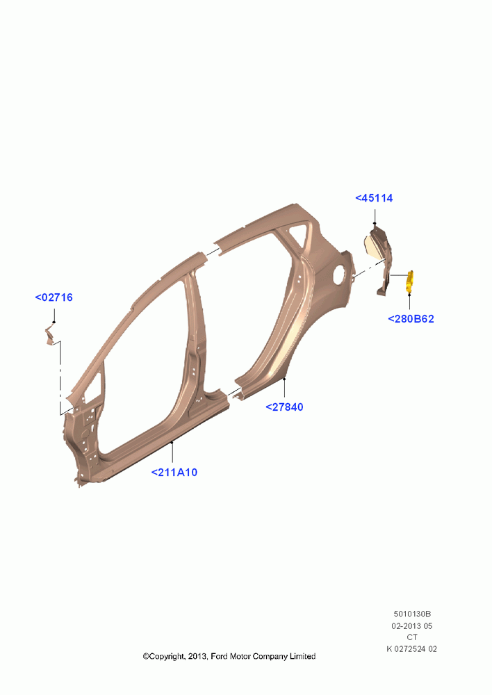 30B - Side Panels - Outer, 5 Door Sedan; 29/APR/2013-01/AUG/2019