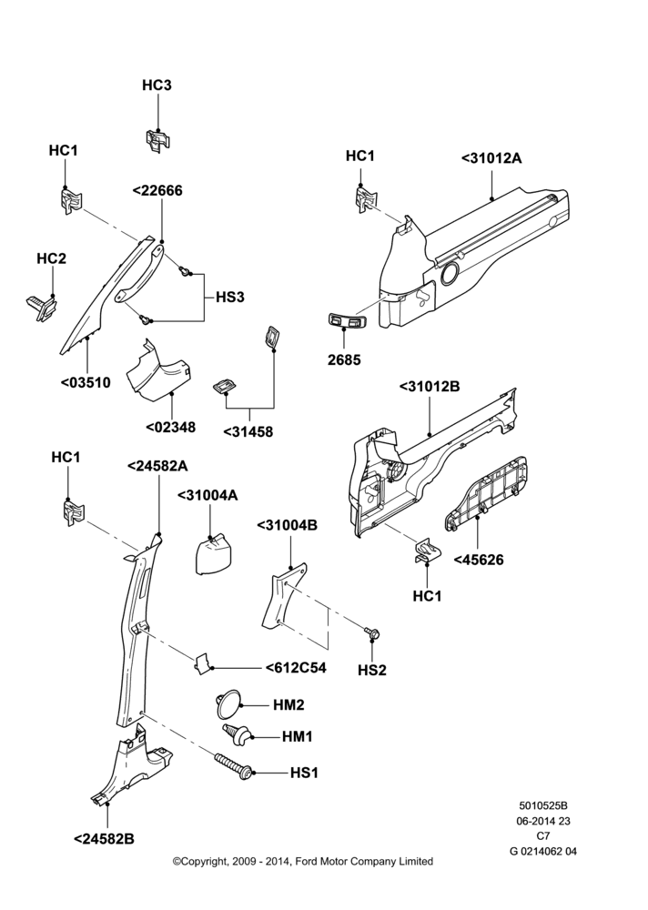 25B - Side Trim, (+)"CDN/PR/USA"; 01/APR/2009