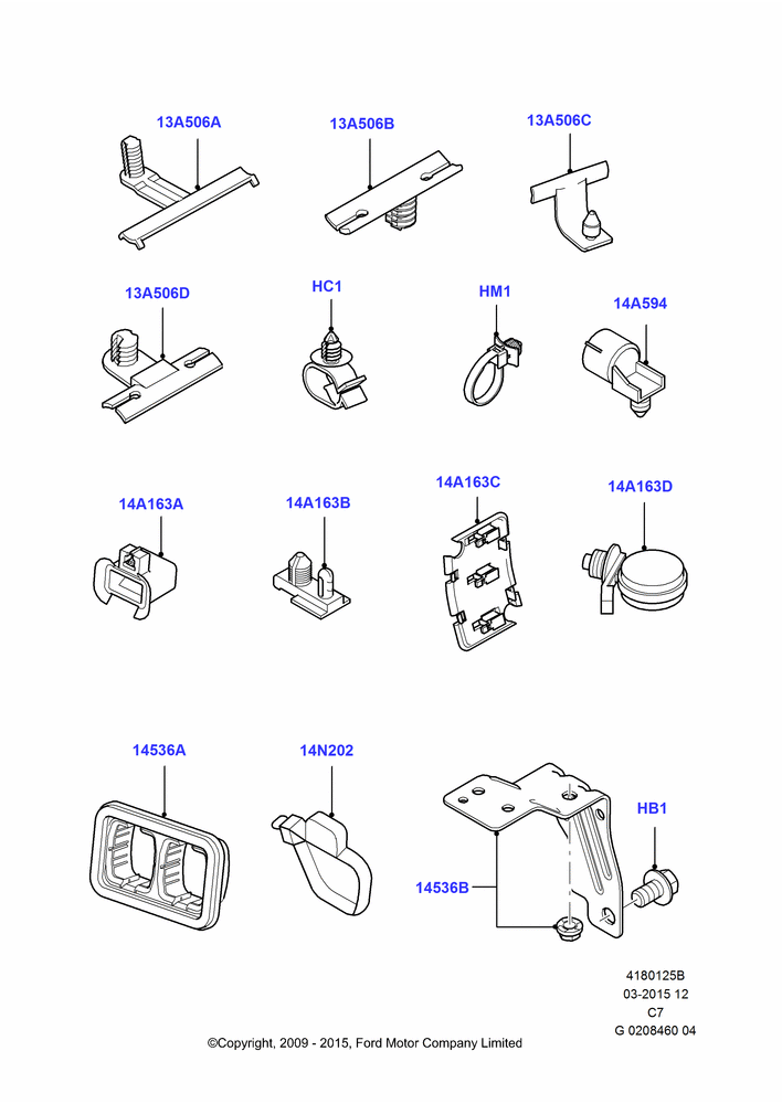 25B - Wiring Clamps, (+)"CDN/PR/USA"; 01/APR/2009