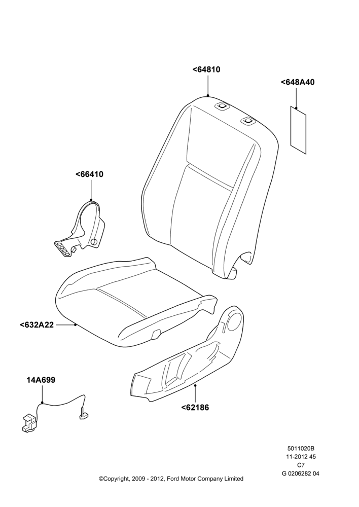 20B - Front Seat Pads/Valances & Heating, (+)"CDN/PR/USA"; 01/APR/2009