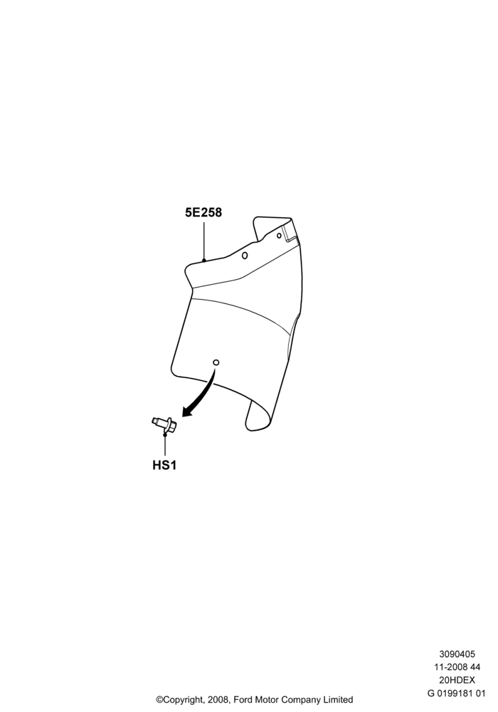 05 - Heat Shields - Exhaust System, 2.0L Duratec HE (137PS); 01/APR/2009