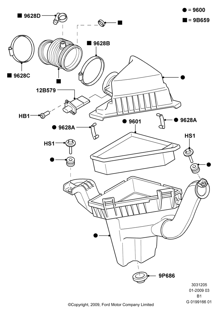 05 - Air Cleaner, 2.0L Duratec HE (137PS); 01/APR/2009