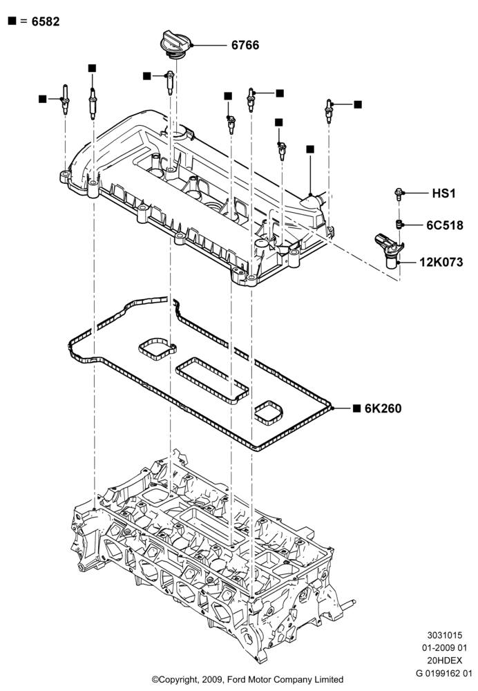 15 - Cylinder Head Cover, 2.0L Duratec HE (137PS); 01/APR/2009