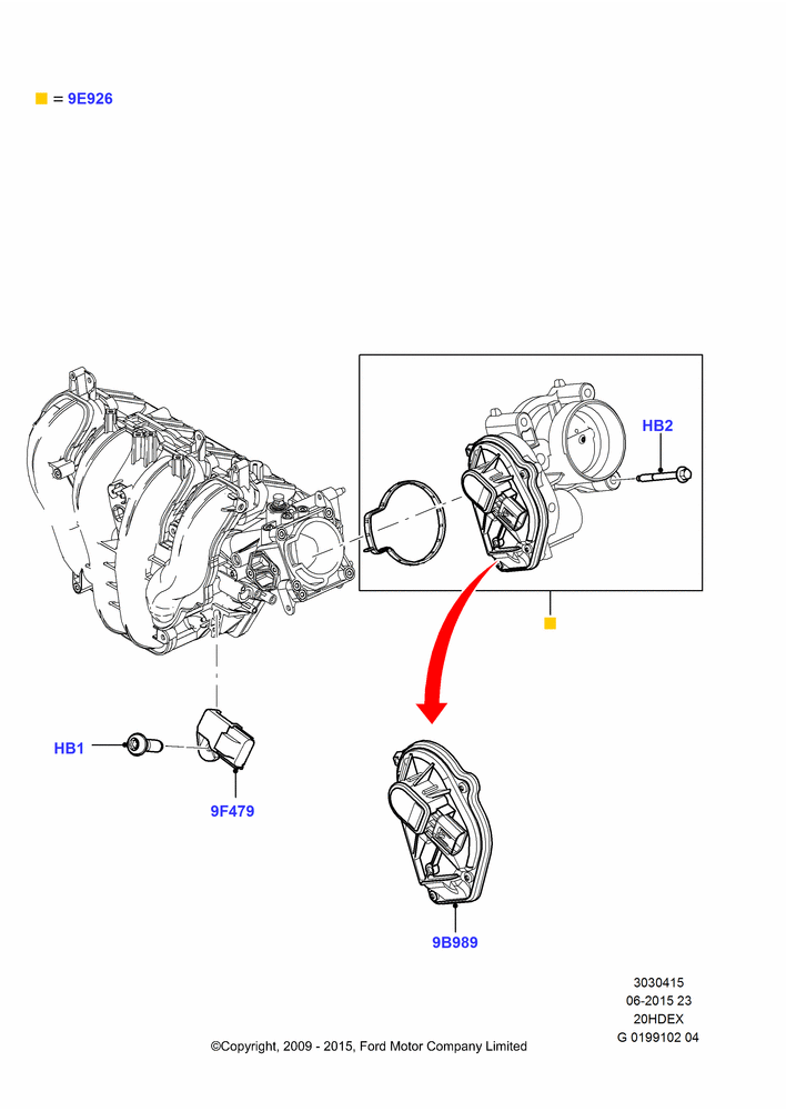 15 - Throttle Housing, 2.0L Duratec HE (137PS); 01/APR/2009