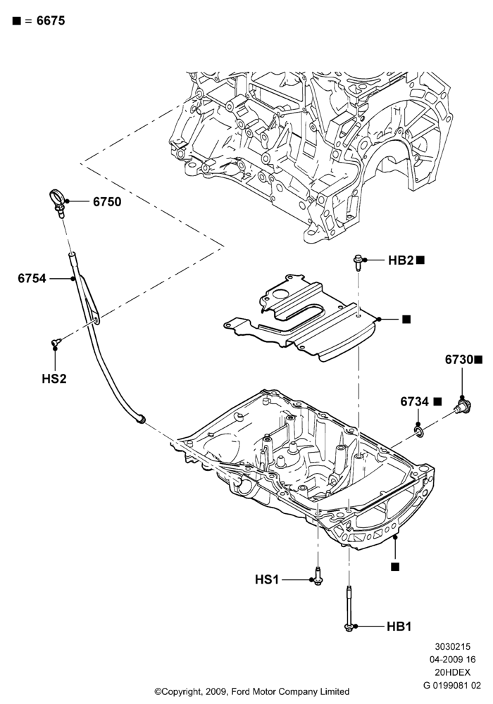 15 - Oil Pan/Oil Level Indicator, 2.0L Duratec HE (137PS); 01/APR/2009