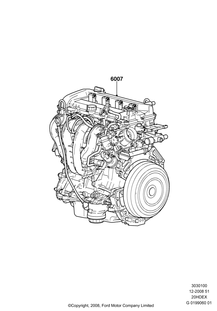 00 - Engine Assy Fully Dressed, 2.0L Duratec HE (137PS); 01/APR/2009