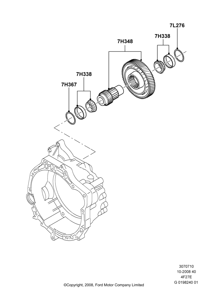 10 - Transfer Drive Components, 4-Speed Automatic Transaxle - 4F27E; 01/APR/2009