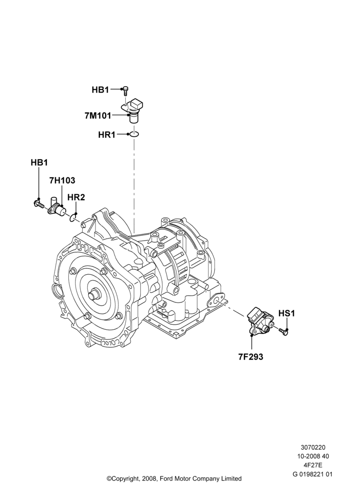 20 - Transmission Modules and Sensors, 4-Speed Automatic Transaxle - 4F27E; 01/APR/2009