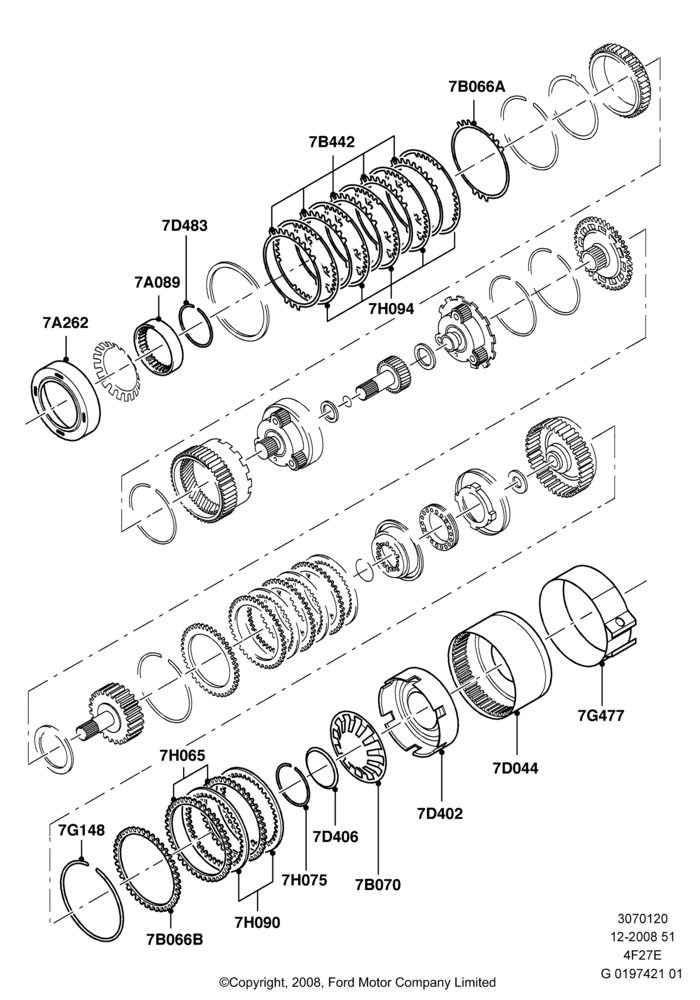 20 - Reverse Clutch and Components, 4-Speed Automatic Transaxle - 4F27E; 01/APR/2009