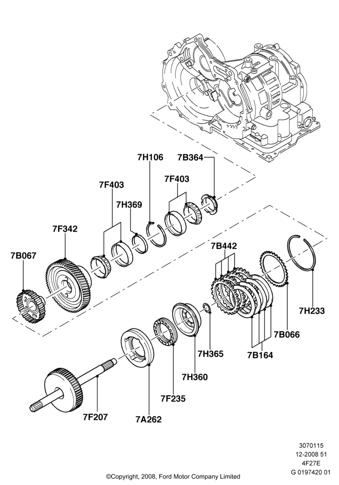 15 - Forward Clutch and Components, 4-Speed Automatic Transaxle - 4F27E; 01/APR/2009