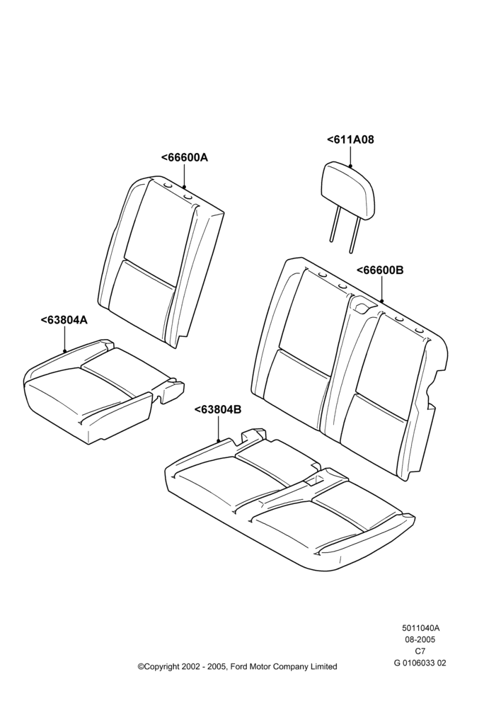 40A - Rear Seat Covers, 2nd Row 60/40 (3 P) Folding Seat; 20/MAY/2002