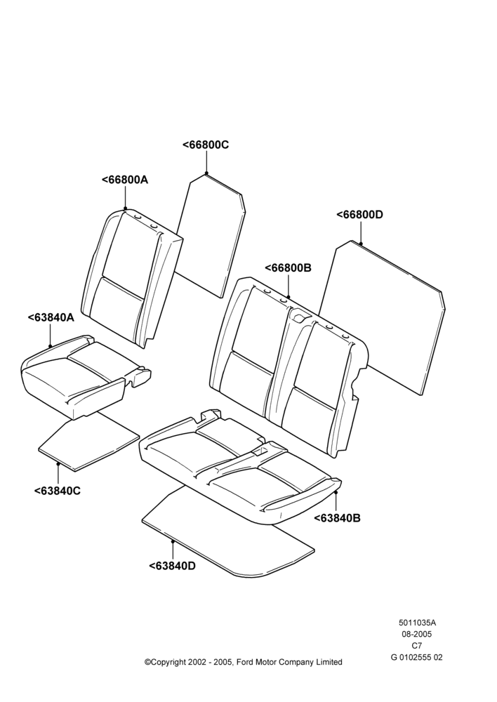 35A - Rear Seat Pads/Valances & Heating, 2nd Row 60/40 (3 P) Folding Seat; 20/MAY/2002