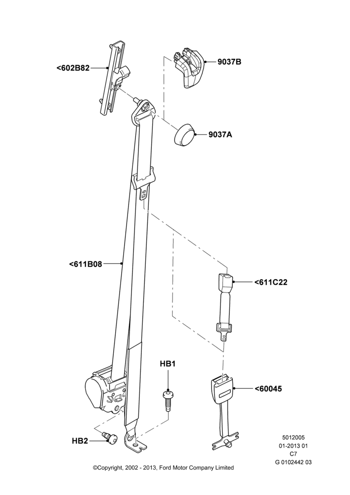 05 - Front Seat Belts; 20/MAY/2002