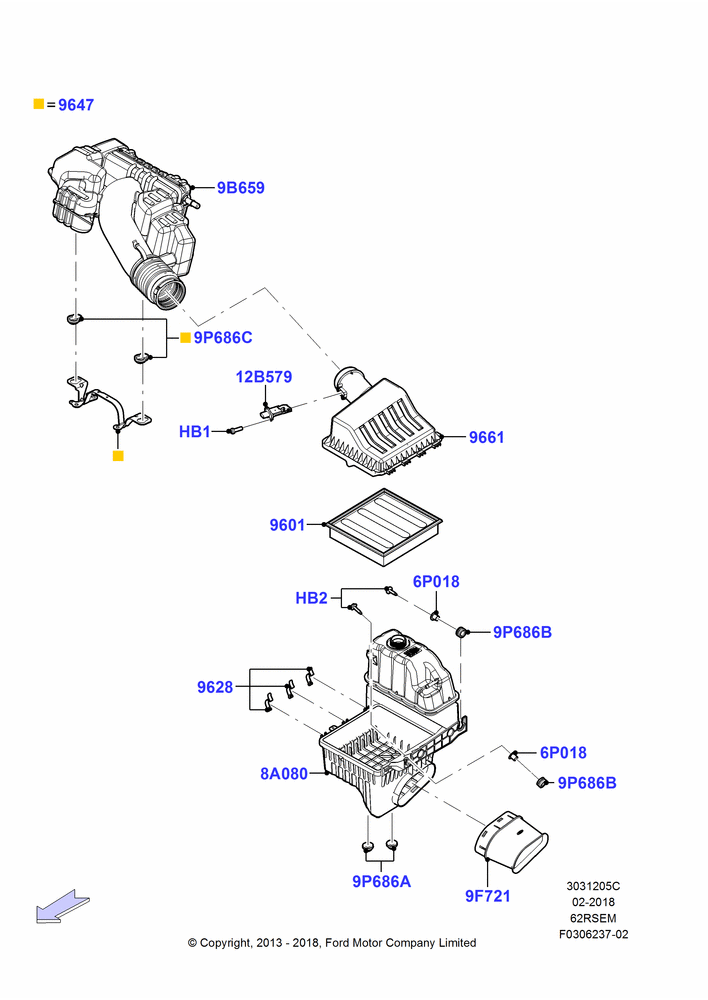 05C - Air Cleaner, 6.2L 16V OHC NA V8 Gas; 15/JUL/2013-05/JUL/2016