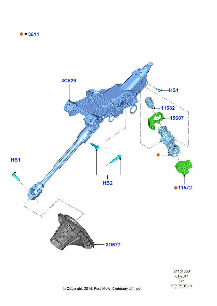 05B - Steering Column, (-)"GCC"Gulf Cooperative Countries; 04/NOV/2013