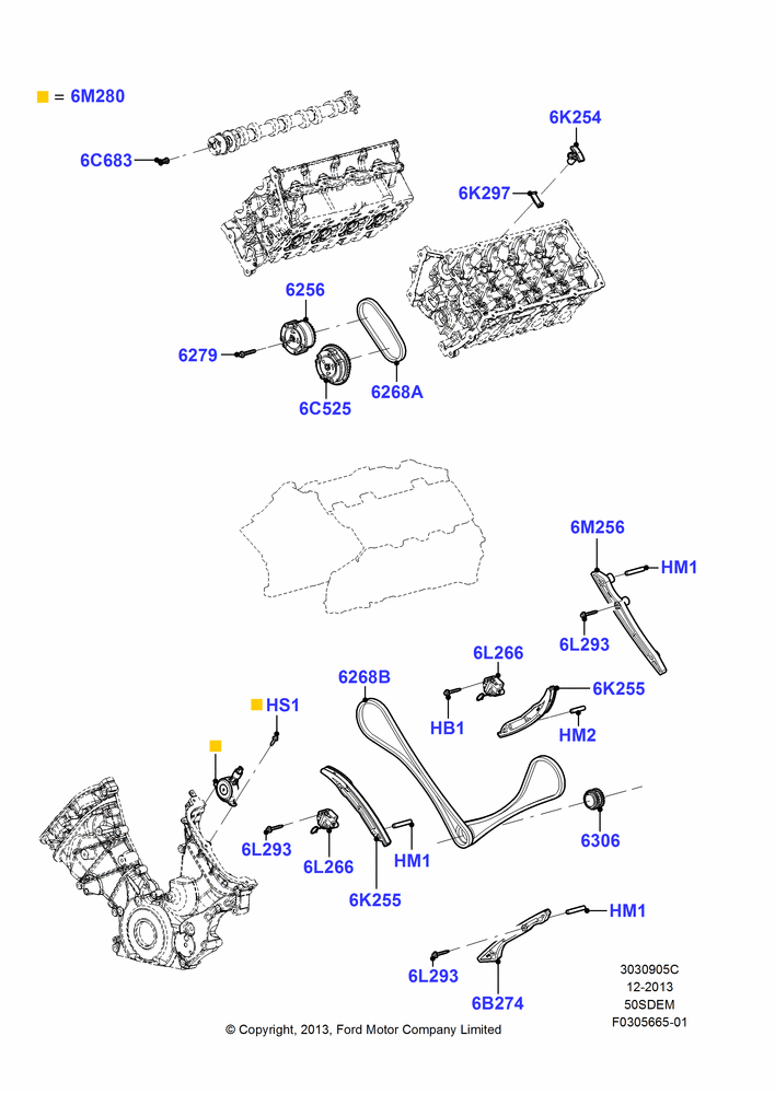 Схема установки FR3Z-6K255-B
