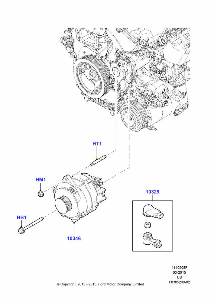 05F - Alternator and Mountings, 3.5L DOHC T/C V6 Gas; 04/SEP/2012-03/MAR/2019