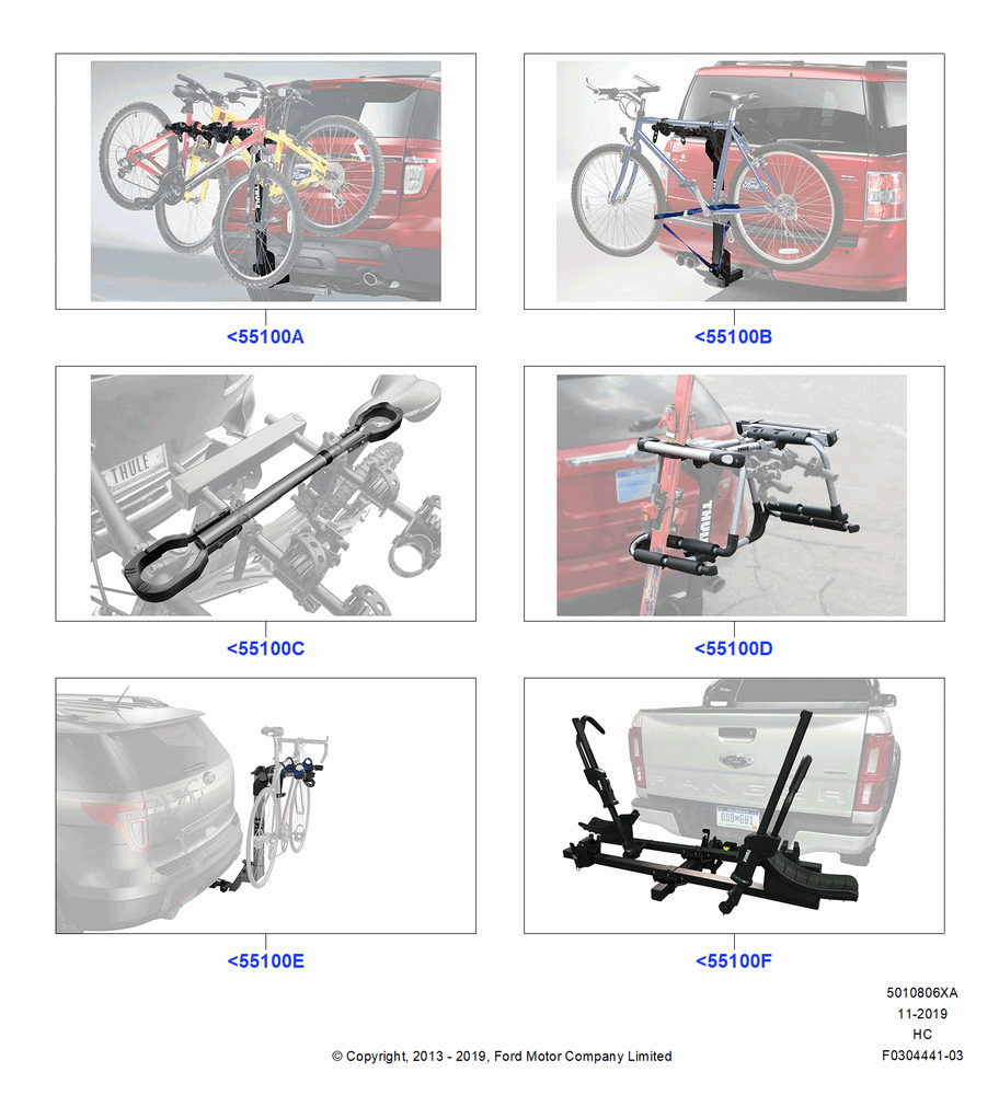 06XA - Accessory Roof Rack Mounting Kits, Thule, Rear Hitch Mount Bike Rack; 30/SEP/2013