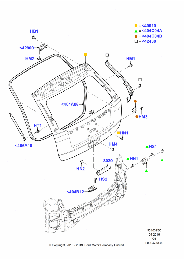 15C - Luggage Compartment Door, With Power Liftgate; 12/JUL/2010-24/DEC/2014