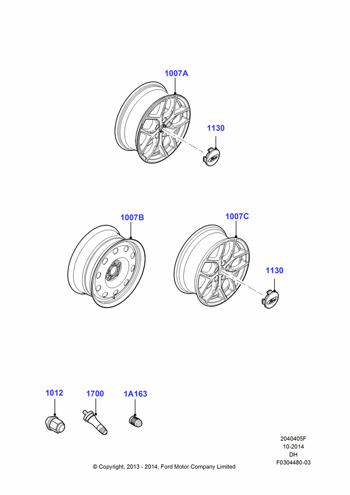 05F - Wheels, With 17" Wheels, Page B; 31/JAN/2011-04/MAY/2018