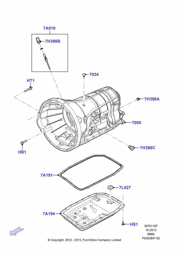 10F - Transmission External Components, (-)"PH", 6 Speed Automatic Trans (6R80), MOD 5.0L-4V DOHC SEFI NA; 30/APR/2012-27/JUN/2014