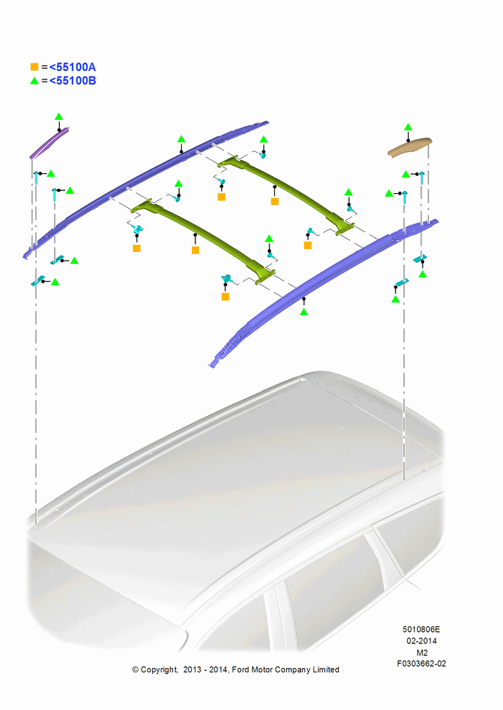 06XE - Accessory Roof Rack Mounting Kits, Kit OE Cross Bars And Side Rails; 03/JUN/2013-13/AUG/2019